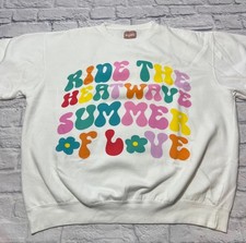 Show Me Your Mumu Sweatshirt Medium White Rid...