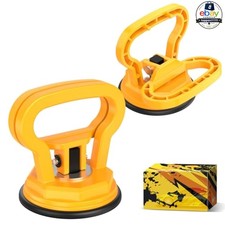 Glass Suction Cup Lifter 2 Pack Yellow Small 30 Lbs Vacuum Handle