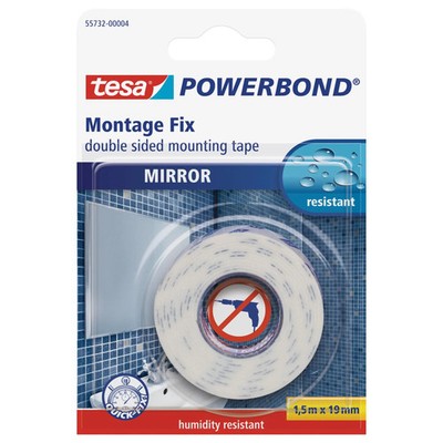 4042448843265 Taśma Tesa Powerbond Mirror biała 1,5m x19mm Tesa