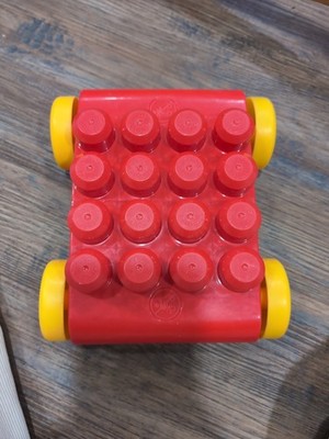 Mega Blocks 4X4 Car Base Red Yellow Wheels First Builder