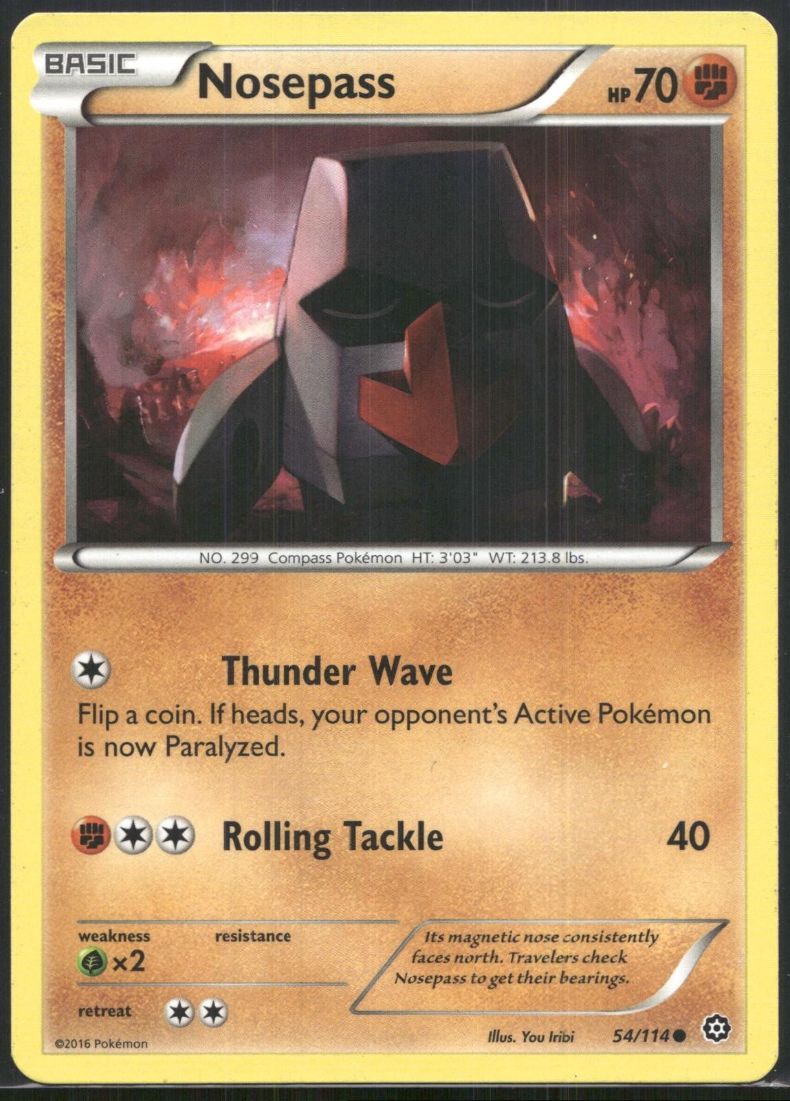 Nosepass 54/114 Steam Siege Pokemon Card 2016 Near Mint