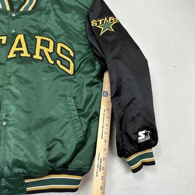 VTG Dallas Stars Starter Jacket NHL Satin Varsity Green Black Snap