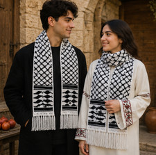 Handmade Palestinian Kufiya Scarf Large Size ...