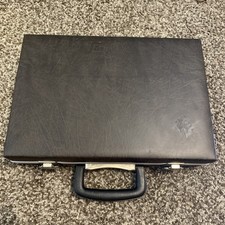 Vintage Service Mfg Co 30 Cassette Tape Holder Briefcase Style Faux Leather USA