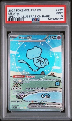 Pokémon Paldean Fates Mew EX 232/091 SIR PSA 9 'Bubble Mew'