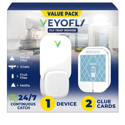 Fruit Fly Traps Indoor Plug-in UV, Gnat Trap, 1 Device + 2 Refills