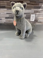 Russian Blue Cat Plush Stuffed Animal Realistic Soft Creations Gray Shorthair