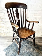 Antique Victorian Elm & Beech Farmhouse Windsor Chair /Armchair -Free Delivery