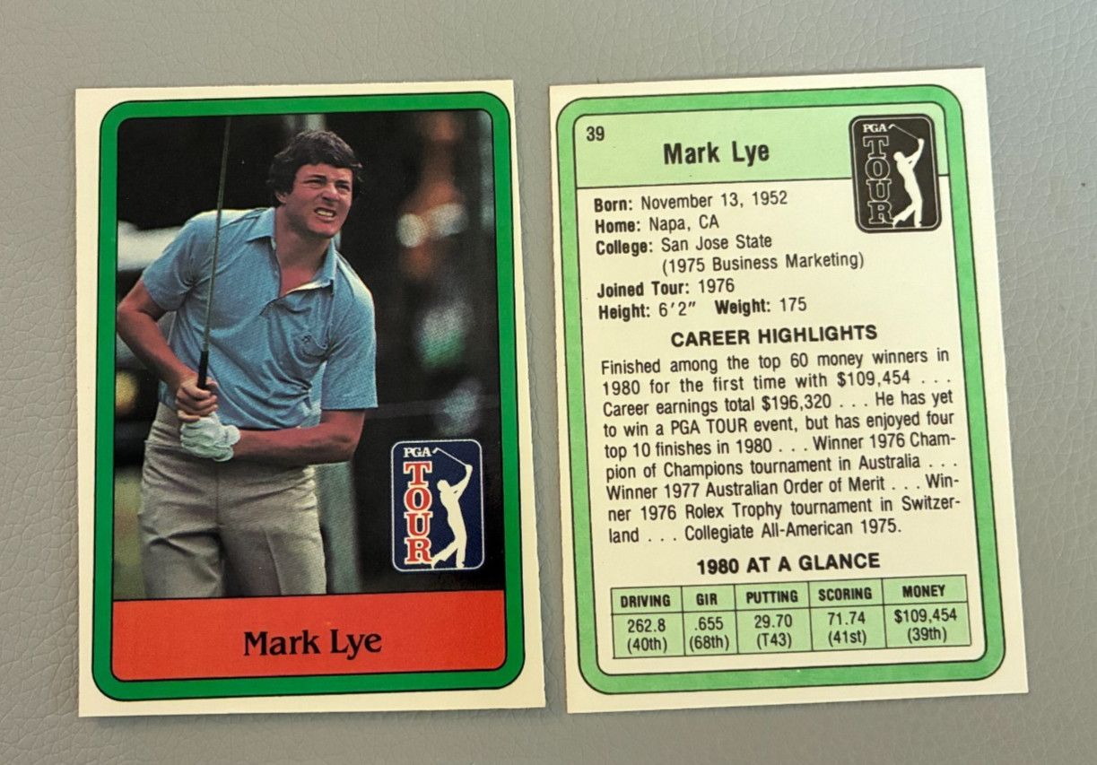 1981 DONRUSS GOLF CARD #39 MARK LYE