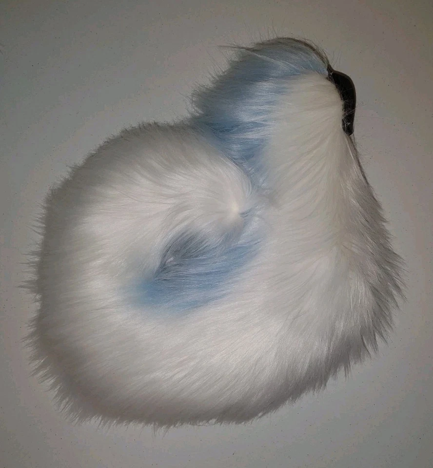 Traje de piel de husky azul bebé disfraz de animal parcial mascota cabeza y cola Foto 3 de 4