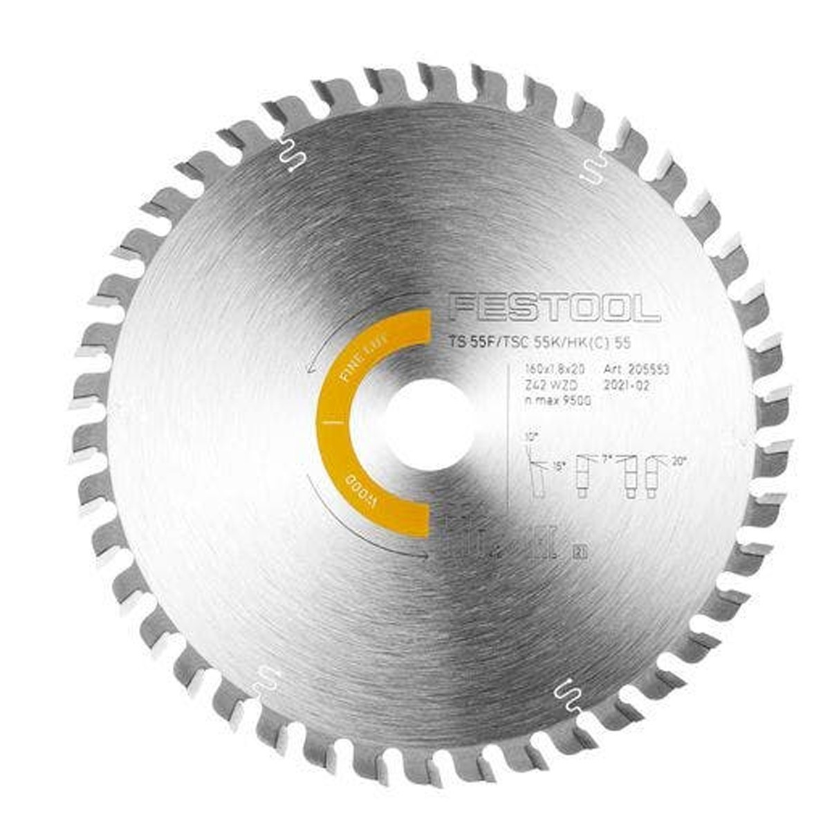 Festool 205553 160mm x 20mm 42T Fine Tooth Wood Saw Blade