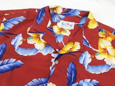 Rai Nani Hawaii 5 0 Floral Shirt Red Mens XL Tropical Bright Camp Vintage USA