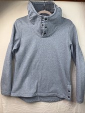 The North Face Womens Blue Long Sleeve Snap Front Pullover Hoodie Size Medium Gd