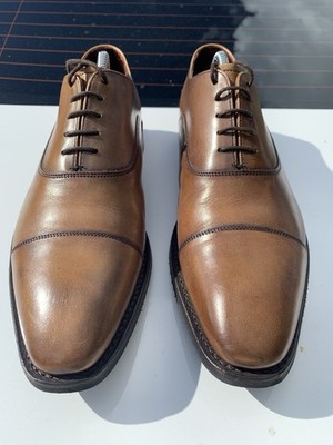 Cheaney & Sons For Herring Olive Brown Churchill Captoe Oxfords UK6.5E/US7.5