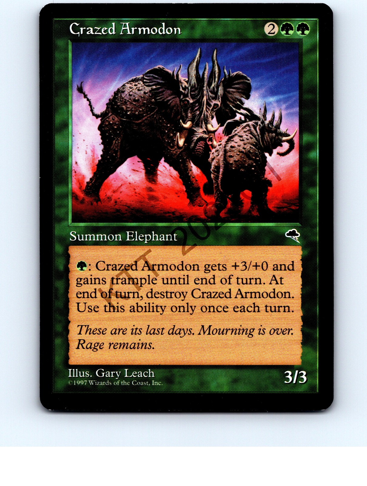 Crazed Armodon #220 Rare Tempest MTG NP Near Mint or Better