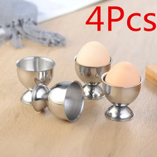 Stainless Steel Egg Cups Kitchen Breakfast Soft Boiled Egg Holder Tableware 4PCS