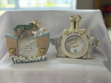 2pc Noah  s Ark Baby Photo Frames Nites From Noah Jesus Loves Me Gift From God