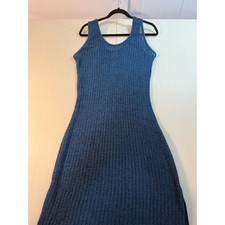 Shade & Shore Womens XL Blue Knit Maxi Dress Sleeveless Beach Cover Up