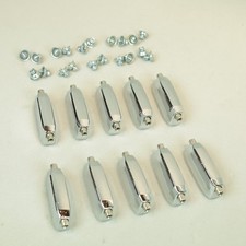 Set of 10 Pearl Snare Drum Lugs 2.5" Double Ended w Screws Used good condition