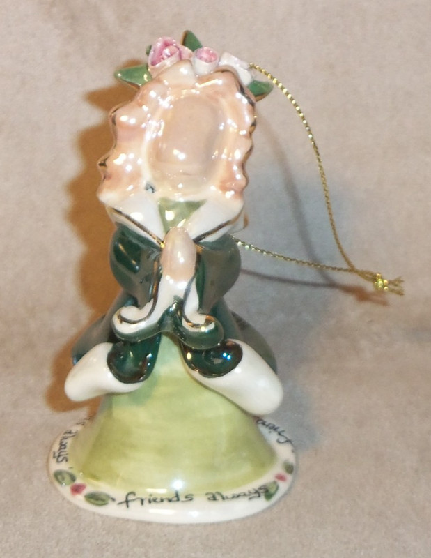 Friends Always Blue Sky Claywork Heather Goldminc Christmas Ornament GREEN Angel