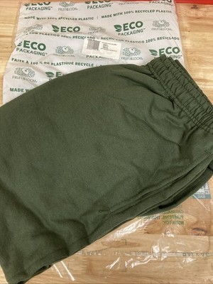 Fruit of the Loom Men's Sweatpants Black Elastic Waist Size L Duffle Green New
