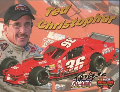 TED CHRISTOPHER (1958-2017) signed 8 1/2'' x 11'' photo | Racing Great autograph