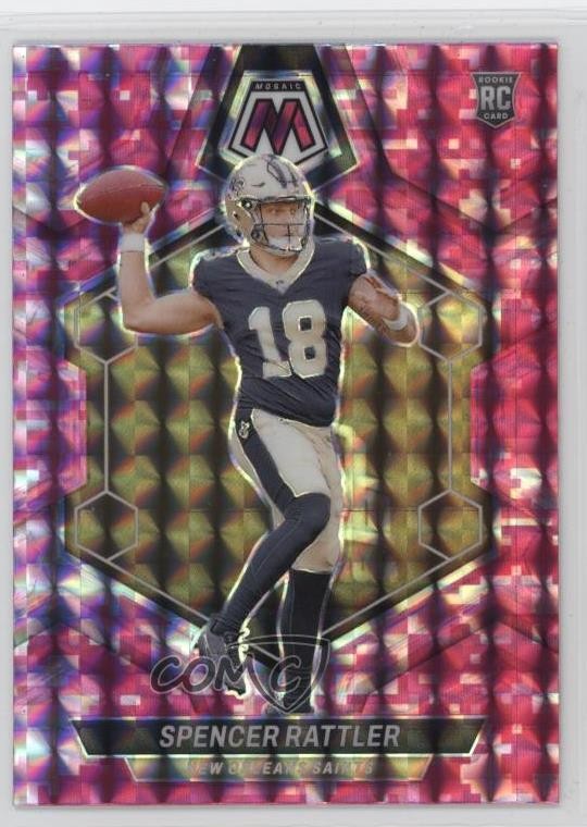 2024 Panini Mosaic Rookies Pink Camo Mosaic Prizm Spencer Rattler #393 1d0h