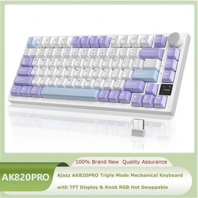 Ajazz AK820PRO Wireless RGB Gaming Keyboard with TFT Display & Knob Hot Swap