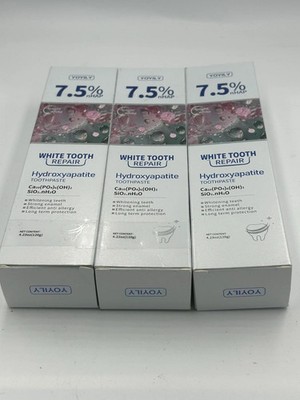 (3) Yoyily 7.5% nHAP White Tooth Repair Hydroxyapatite Toothpaste Net: 4.23 oz