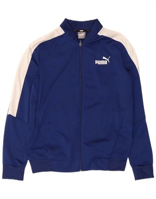 Puma Mens Tracksuit Top Jacket Small Navy Blue Colourblock Polyester DT05