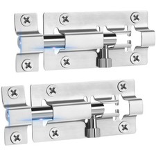 2 Pack Slide Lock, 3 Inch Barrel Bolt Latch, Door Latch Lock with 12 Screws, ...