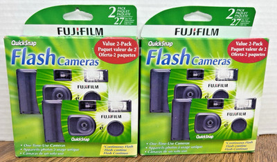 FUJIFILM QUICKSNAP FLASH CAMERAS 2PACKS WITH VALUE 2-CAMS EACH 10/2025 NEW