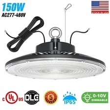 150W LED UFO High Bay Light Dimmable Commercial Warehouse Shop Lights AC277~480V