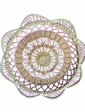 Ręcznie tkana dekoracyjna rattanowa taca koszowa - średnica 11,5 cala