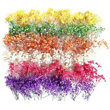 120 Pcs Mini Dried Baby Breath Flowers Gypsophila Ivory Mixed Color Flowers D...