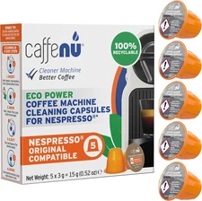 Nespresso Compatible Cleaning Pods. 5 Cleaner Capsules. Improved Coffee Flavor. 