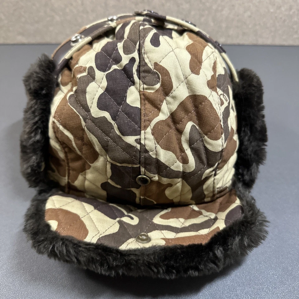 De Colección Pato Camuflaje Imitación Piel Trampero Gorra Talla L Solapa Ajustable Ala a Presión Aves Acuáticas Foto 2 de 4