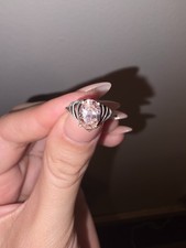 Sterling Silber Ring rosa Edelstein Größe 4...