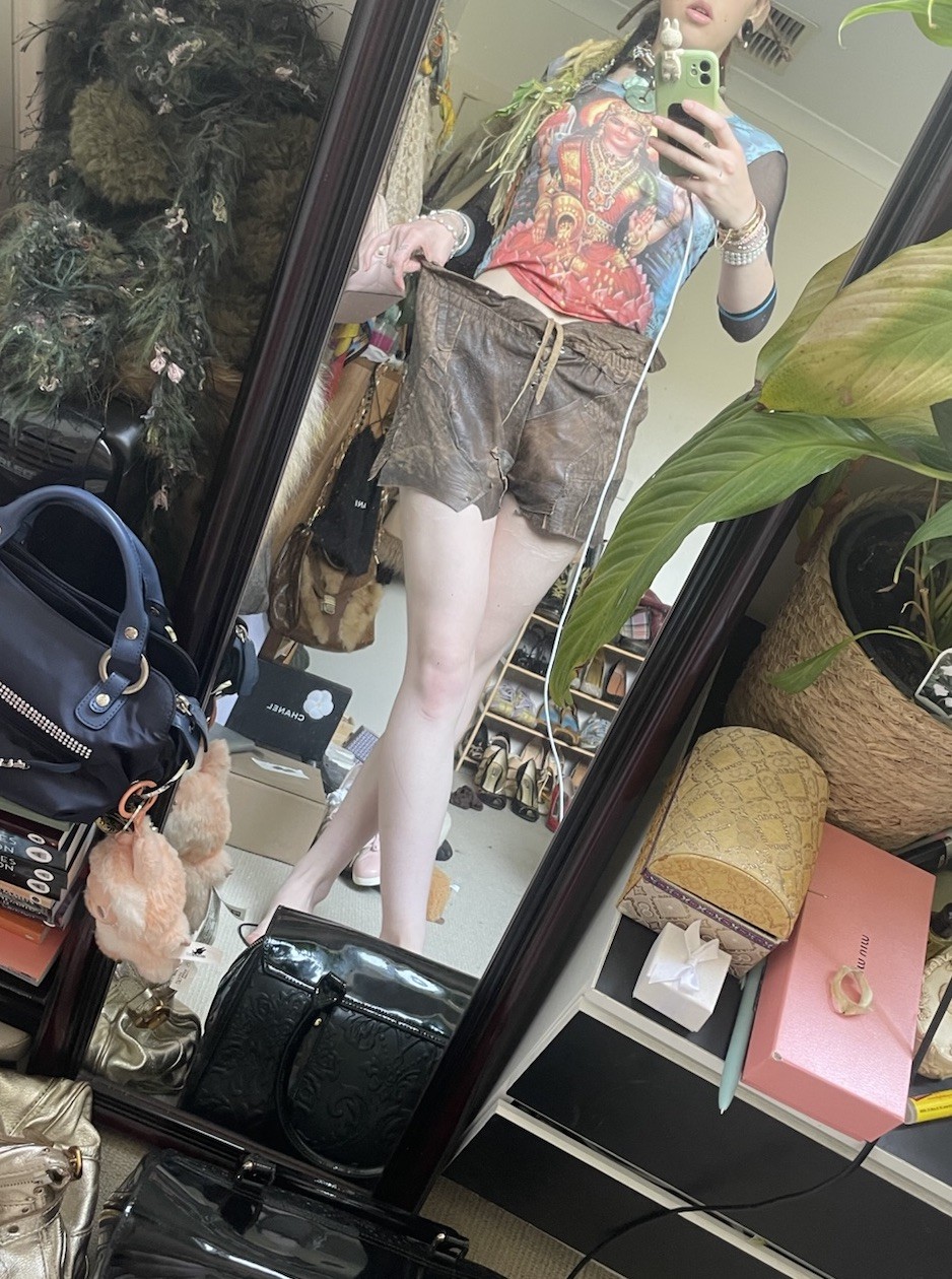 HELL FOR LEATHER Handmade Patchwork Leather Lace … - image 9