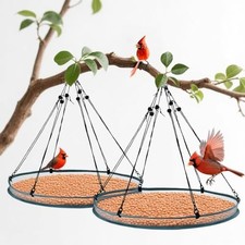 2 Pack Feeder Bird Seed Catcher Tray - Diameter Durable Outdoor 30inch green
