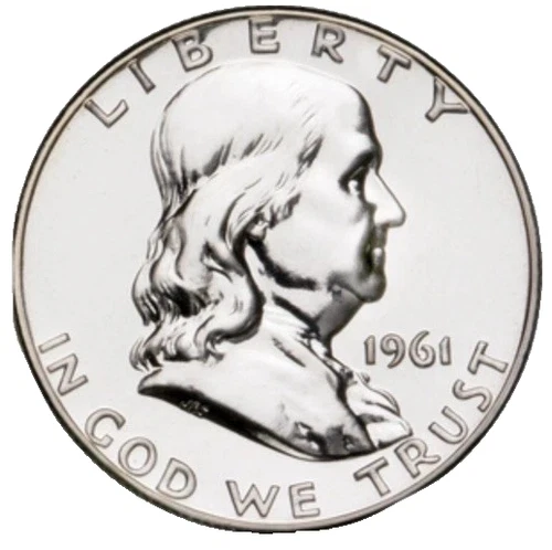 1962 CAMEO PROOF Franklin Half Dollar SUPERB Gem BU Sharp Strike 90% Silver Coin