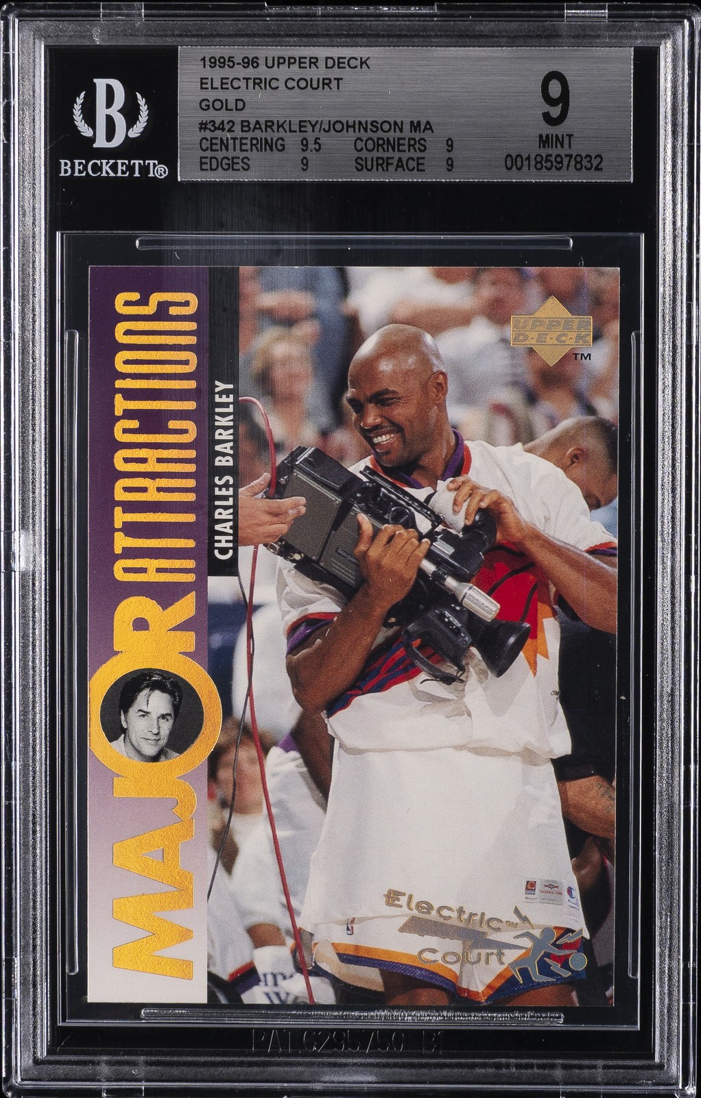 1995-96 UD ELECTRIC COURT GOLD - MAJOR ATTRACTIONS #342 BARKLEY/JOHNSON BGS 9