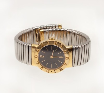 BVLGARI BVLGARIゴールド シルバー 腕時計 Bvlgari Bulgari Tubogas Gold and Stainless Steel Wristwatch