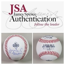 Will Venable Signed 2023 World Series Baseball JSA COA Rangers 23 WS Champs B