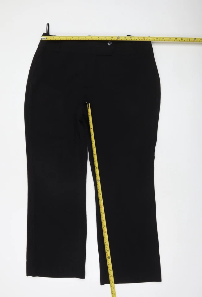 David Emanuel Women Black Size 16 Polyester Blend Straight Trousers - Image 2 of 4