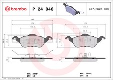 Bremsbeläge vorne BREMBO P 24 046 FORD FOCUS 1.6 16V