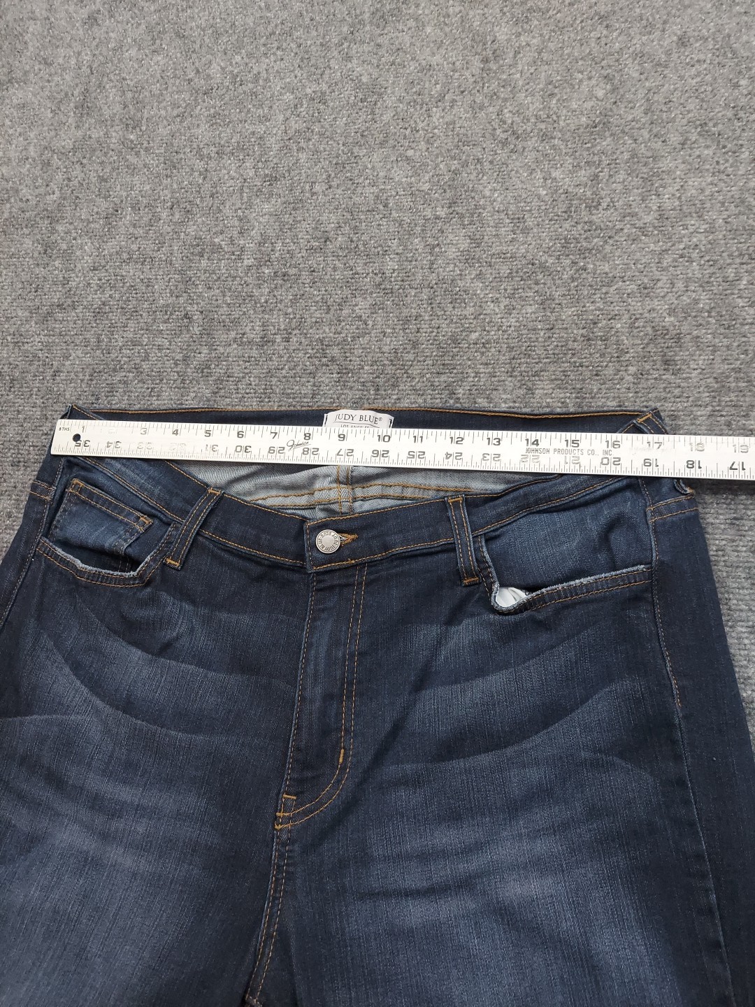 Judy Blue Jeans Womens 1XL Blue Dark Wash Fade Jeggings Skinny Stretch Denim