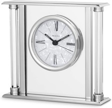 Bulova B2454 The Pearl Tabletop Clock Mirror Polished Silver 