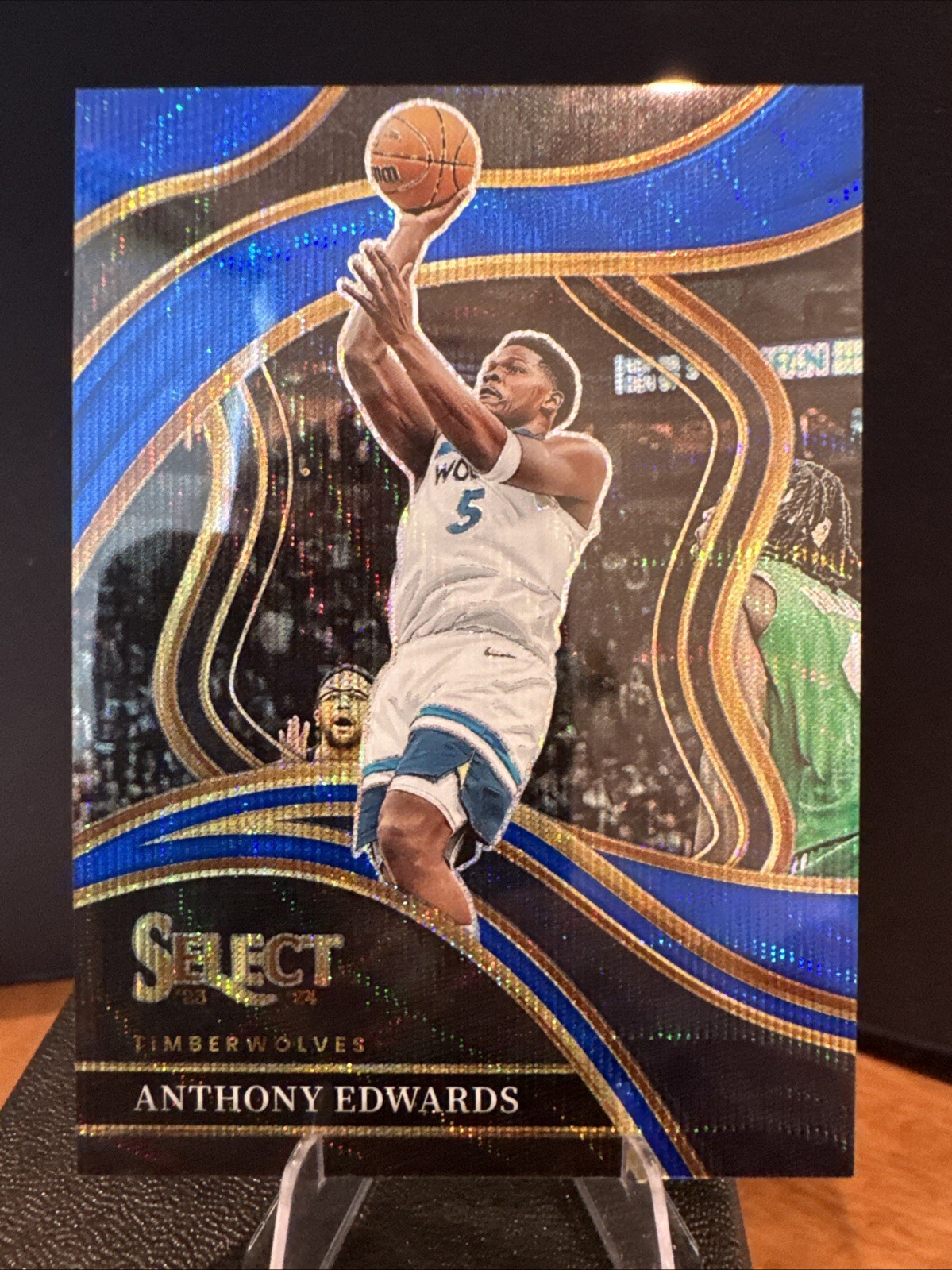 2023-24 Panini Select Anthony Edwards Courtside #237 Blue Wave Prizm /75