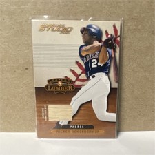 Donruss Studio Leather & Lumber Memorabilia #LL-14 Rickey Henderson - Padres
